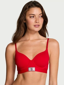 Бюстгальтер с косточками хлопковый Victoria's Secret 883986757 36C Красный (1161917109)
