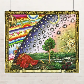 Постер Край Земли, Flammarion, Фламмарион, Вселенная, астрономия, A3 30×36 см (id7347)