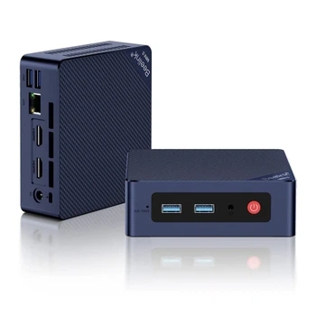 Неттоп Beelink MINI S12 Pro, Navy Blue, N100 (4x3.4 GHz, 6 Вт), 12Gb DDR4 3200 MHz SO-DIMM, 512Gb SSD NVMe, 1x2.5' SATA, UHD Graphics, WiFi 6, Bluetooth 5.2, GLan, 4xUSB 3.2, 2xHDMI, Windows 11 Pro, кріплення VESA у комплекті