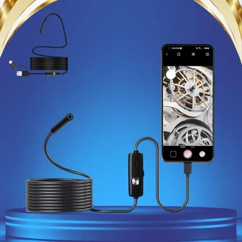 Камера эндоскоп 7мм с кабелем 2м Type C USB для смартфона и компьютера портативная с подсветкой