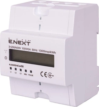 Счетчик электроэнергии 3-фазный 10(100)А e.control.w05 на DIN-рейку E.Next i0310032