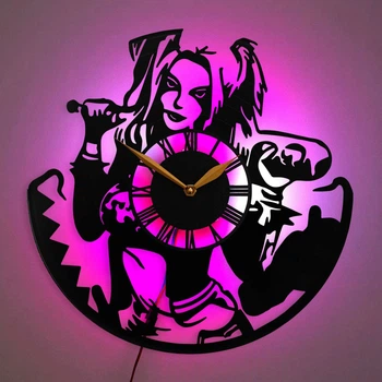 Настенные часы Harley Quinn Харли Квинн с LED-подсветкой DC Comics супергерои декор подарок фанату