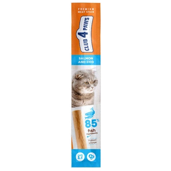 Club 4 Paws Premium Meat Stick Salmon & Cod - Мясная палочка Лосось и треска для котов 5 г (4820083908200)