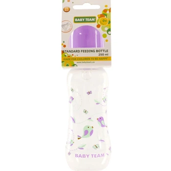 Бутылочка для кормления с талией и силиконовой соской Baby team, 250 мл, 0+, арт. 1121