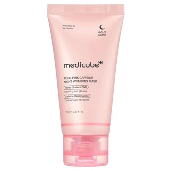 Нічна маска-плівка з полінуклеотидами та кофеїном Medicube PDRN Pink Caffeine Night Wrapping Mask, 75 мл