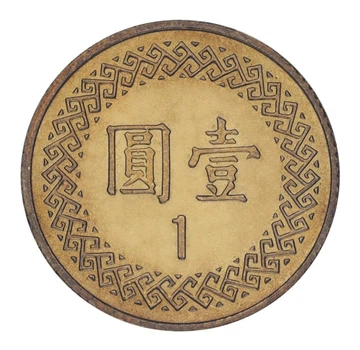 Монета Тайвань 1 долар 1981-2022 UNC