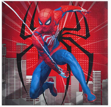 Одноразовые салфетки Человек-паук, праздничные салфетки Spider-Man, детские салфетки на день рождения, набор 20 шт., 17×17 см