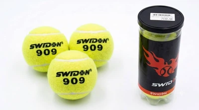 Мячи для тенниса Swidon 909 набор в тубусе 3 шт желтые вакуумная упаковка упругая резиновая основа с натуральным каучуком для тренировок и начинающих (SK-6900-3)