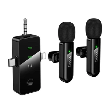 Беспроводной петличный микрофон Hoco L20C Fair USB-C/Lightning/3.5 мм