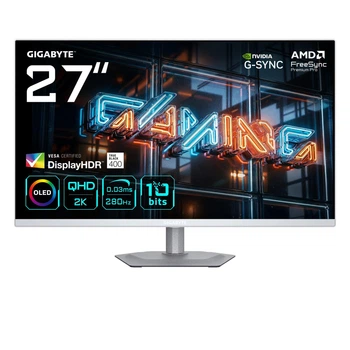 Монітор 27" GIGABYTE MO27Q2A ICE (MO27Q2A ICE OLED Gaming Monitor) 2560x1440 (QHD, 2K) QD-OLED 280 Hz