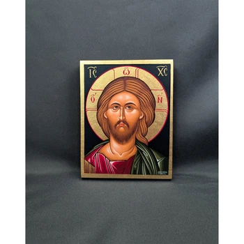 Маленькая писаная икона Иисуса Христа Спасителя 9×11,5 см