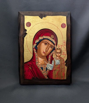 Писаная Казанская икона Божьей Матери 15,5×20,5 см