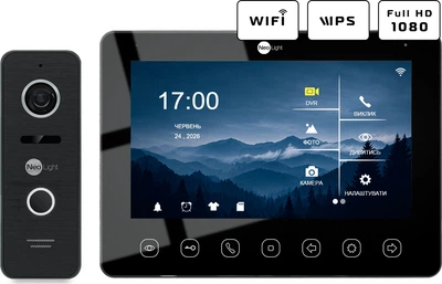 Комплект видеодомофона NeoLight NeoKit HD WF B Black