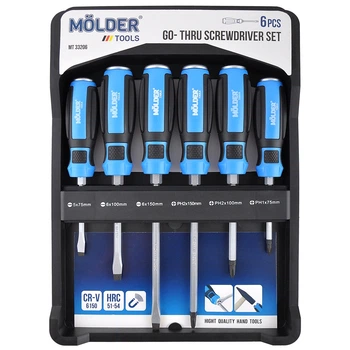 Набор ударных отверток 6 шт. "Molder" (МТ33206) пластик