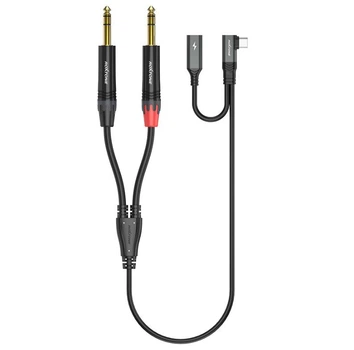 Кабельный USB-аудиоинтерфейс Roxtone RA3BTC2JS, USB‑C - 2×Jack 6,35 мм TRS, с балансными выходами