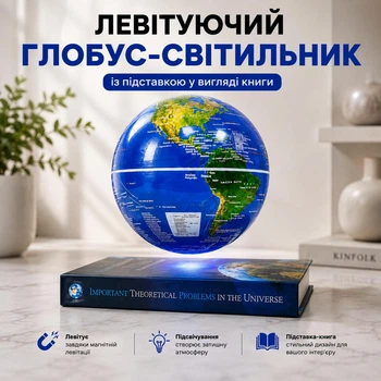 Левітуючий глобус-світильник із підставкою у вигляді книги EVEREST BOOK-BL14