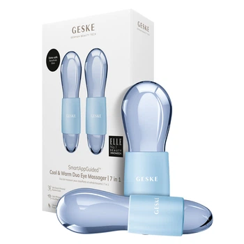 Набір масажерів для очей та обличчя GESKE Cool & Warm Duo Eye Massager 7 в 1 кріосфери з боросилікатного скла для охолодження та нагрівання шкіри зменшення набряків і темних кіл Блакитний