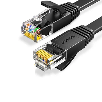 Патч-корд Ugreen 25002 Cat 6 плоский 25 м Черный