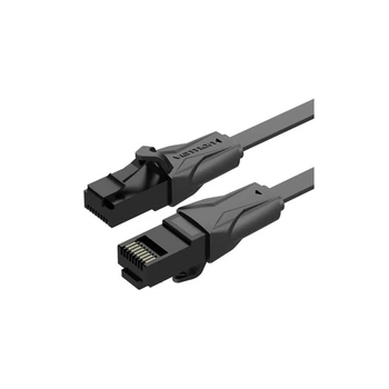 Патч-корд 3м, UTP cat 6 RJ-45 flat black Vention (IBABI)