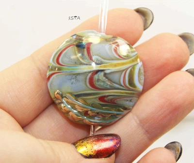 Стеклянная бусина №8382 34*12мм отв 2мм ISTA Lampwork
