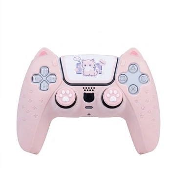 Чехол Jixiang для контроллера PS5 силиконовый Pink