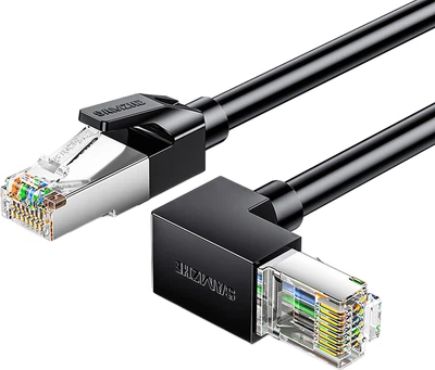 Патч-корд SAMZHE WT6A080 Cat 6 RJ-45 кутовий-прямий 8 м Чорний