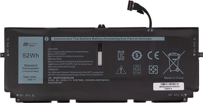 Акумулятор PowerPlant для ноутбуків Dell XPS 13 9300 Series (722KK) 7.6V 52Wh (NB442195)