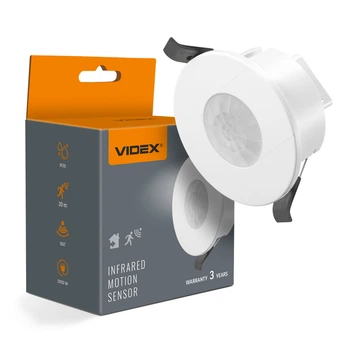 Датчик движения и освещенности VIDEX VL-SPR41W 220V 1200W инфракрасный белый