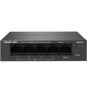 Коммутатор MERCURY MS05CP 5-портовый 100Мбит/с 4×PoE для видеонаблюдения