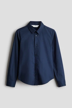 Рубашка с длинными рукавами для мальчика H&M 1117120-003 158 см (12-13 years) темно-синий