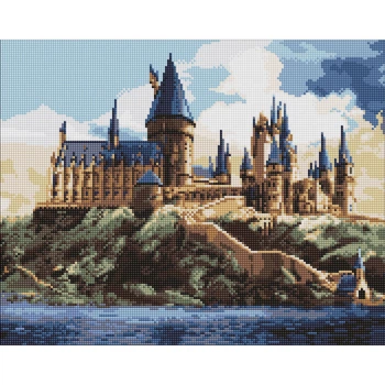 Алмазна мозаїка "Harry Potter: Гоґвортс вдень" ©Warner Bros Ідейка AMO20360, 40х50 см