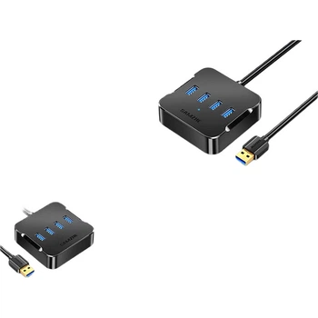 USB-концентратор SAMZHE, док-станция расширения с 4 портами высокой скорости 3.0, удлинительный кабель-конвертер для ноутбука, длина кабеля 0,5 метра (HUB04).