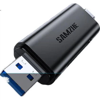 Високошвидкісний зчитувач карт пам'яті SAMZHE USB/Type-C 3.0, сумісний з двома картами SD/TF, для комп'ютерів USB-C, планшетів, смартфонів, Apple, дронів DJI, екшн-камер Pocket 3, CCD