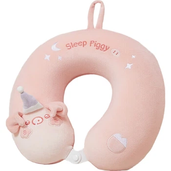 Подушка MINISO Cloud Pig Sweet Dream з піни з ефектом пам'яті U-подібної форми, подушка для сну студента, спинка офісу, подушка для шиї для подорожей, портативна