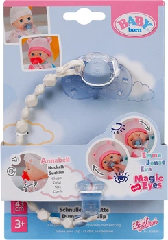 Smoczek dla lalki Baby Born na klipsie niebieski (4001167838679)