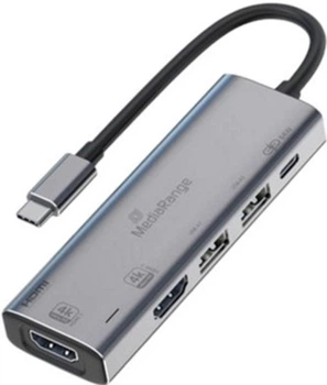 USB-хаб MediaRange USB Type-C 5-in-1 Multiport Hub Silver (MRCS511)