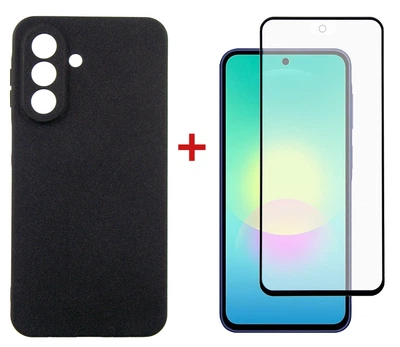 Комплект чехол + защитное стекло для смартфона Samsung Galaxy A27 Dengos Carbon Black (DG-KM-205)