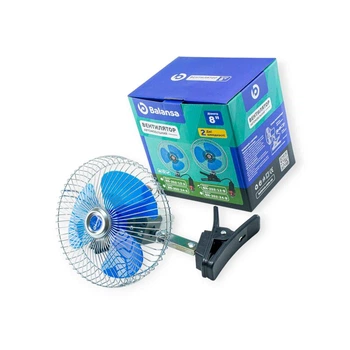 Вентилятор 12 V (d 8" - 20,0 см) металлический, прищепка, 2 скорости Balansa