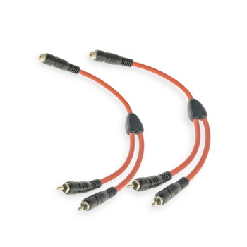Разветвитель акустический межблочный RCA мама, RCA 2 папы, провод 0,25м для подключения усилителя CYCLONE