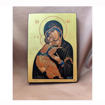 Греческая писаная Владимирская икона Божией Матери 16,5×23 см