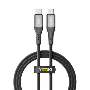 Кабель USB YOKI SOLID YK-SO15 Type-C to Type-C 60W 1.2m с защитой от изломов стойкие коннекторы черный