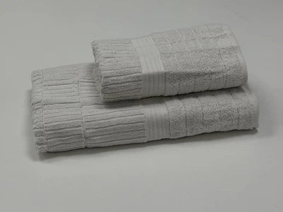 Набор 2 махровых полотенца для ванной LUX VIP PARKA, срібний 70*140см + 50*90см
