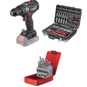 Набор для мастера INTERTOOL: шуруповерт WT-9360 + головки ET-7151 + сверла SD-0119
