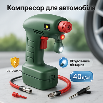 Воздушный насос 12V для шин с цифровым манометром Air Compressor Dragon