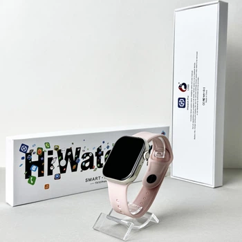 Умные часы Smart TX10 Pro Max унисекс 46 мм с пульсометром силиконовые Розовые