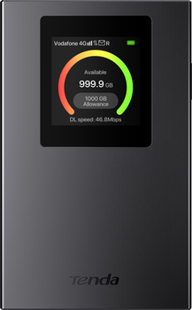Мобильный 4G LTE Wi-Fi 6 роутер Tenda MF6 / 2100 мАч / до 250 Мбит/с / LCD-дисплей / Type-C / Черный (102253760) - Б/У