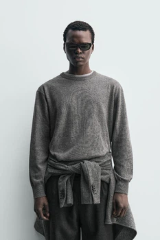 Светр Zara зі змішаної вовни сірий 2893/411/803 M