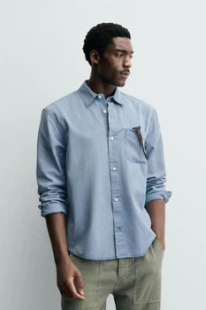 Сорочка Zara струмуюча варена блакитний 6887/300/400 XL