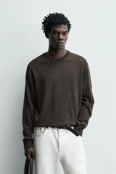 Светр Zara зі 100% вовни коричневий 6674/405/719 M