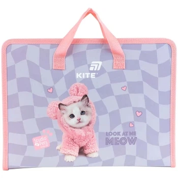 Папка-портфель Kite на блискавці A4 Studio Pets, 1 відділення (SP26-202)
